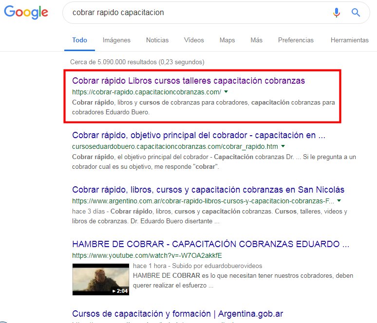 POSICIONAMIENTO EN BUSCADORES libro cobrar rapido