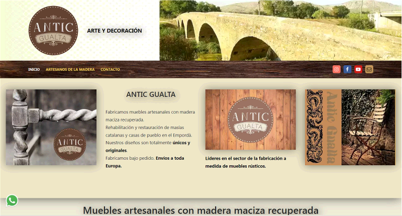 Sitio web de nuestro cliente ANTIC GUALTA